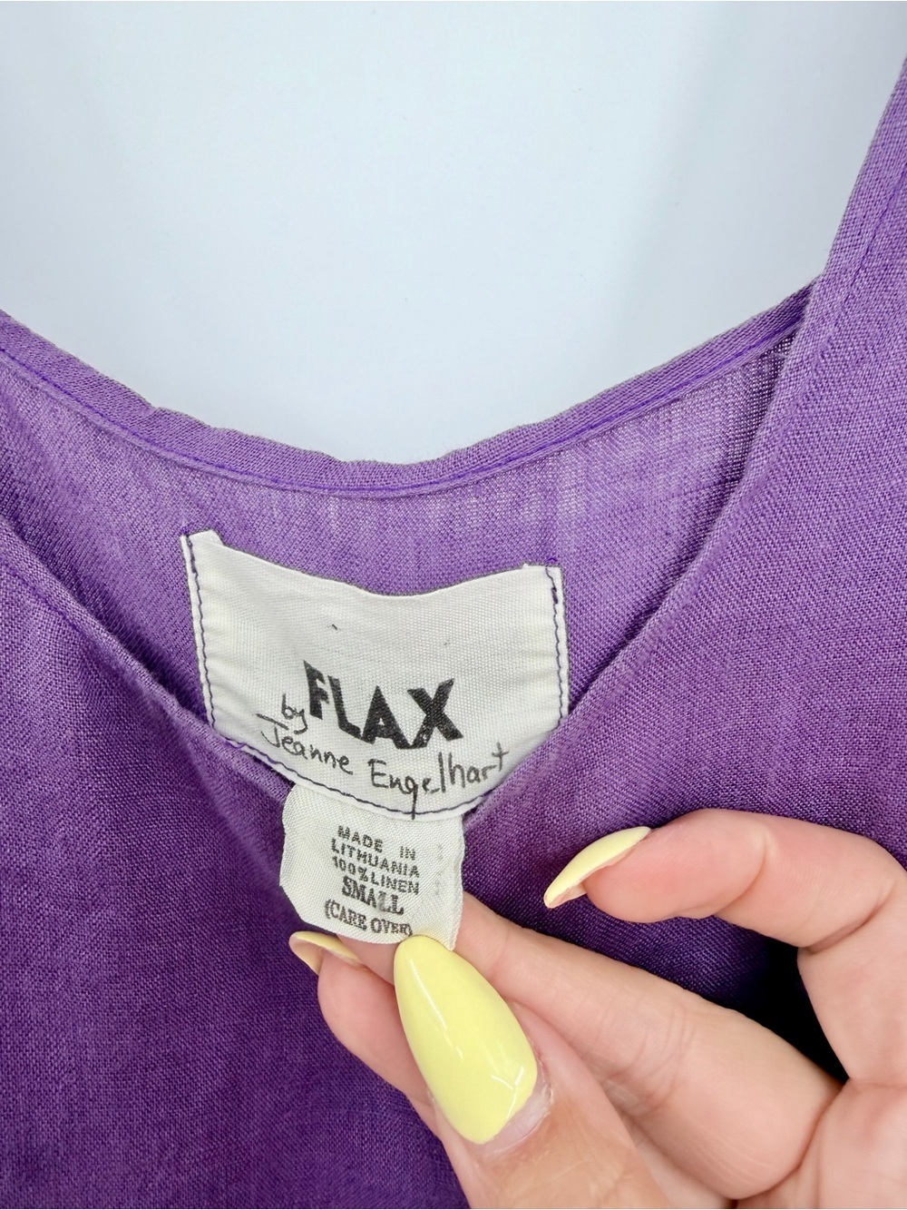 FLAX Wide Leg Linen Scoop Neck Oversized Jumpsuit in Purple - Picture 7 of 9